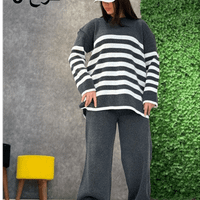 ست بافت راه راه زنانه (بافت ریز) Women's striped fabric set