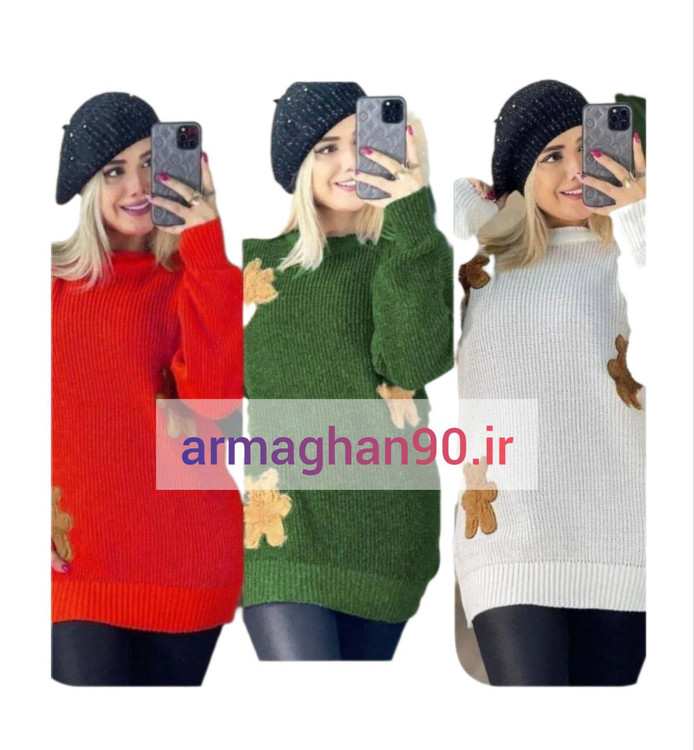 بلوز بافت تدی خرسی زنانه-1