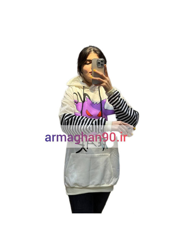 هودی اسپرت ستاره توکرکی چاپ استکر-سفید