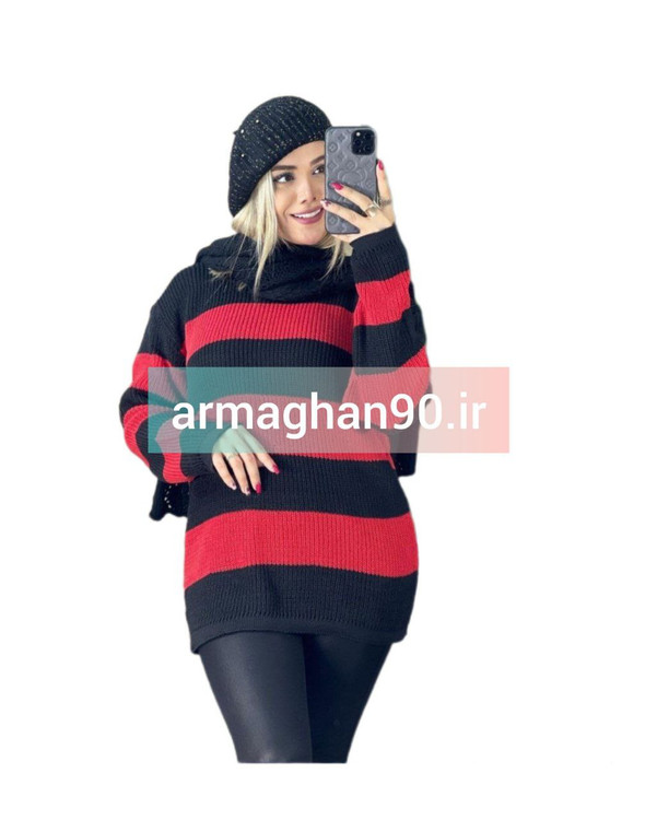 پلیور بافتنی زنانه یقه اسکی-1