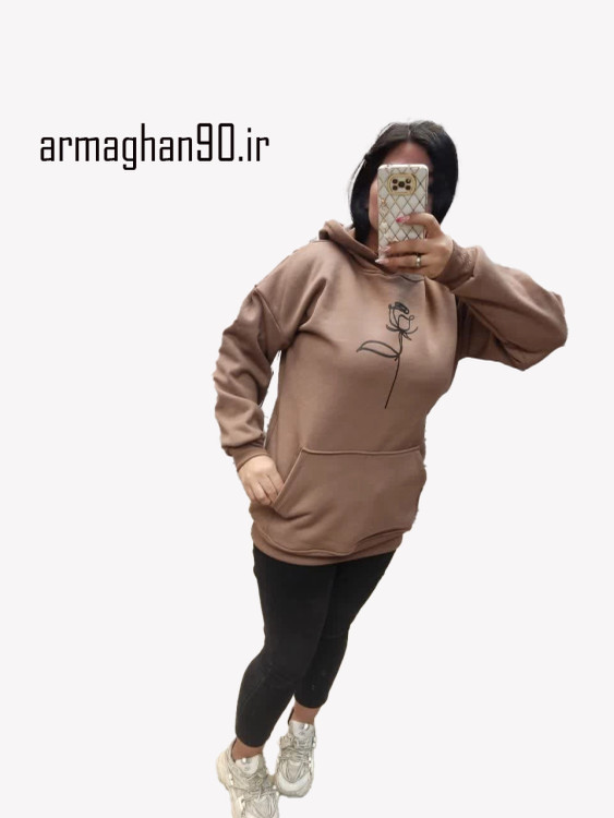 هودی گلسرخی فری سایز توکرکی-1