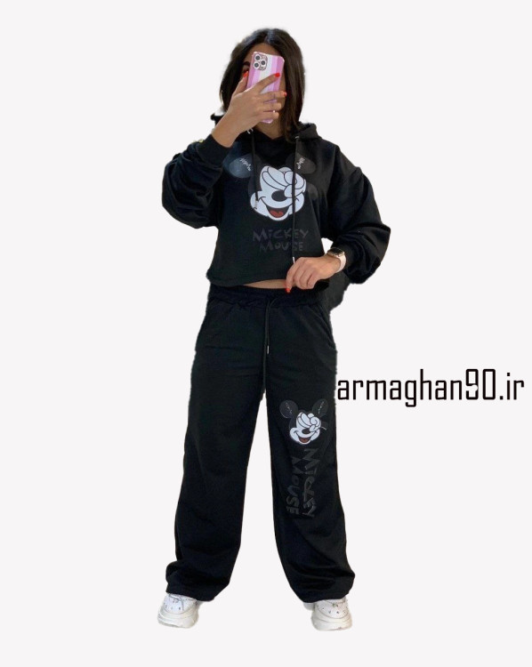ست نیم تنه و شلوار میکی موس زنانه فری سایز-ⅱ