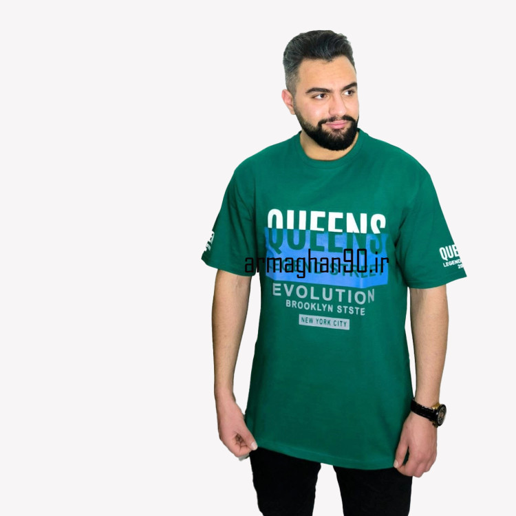 تیشرت QUEENS مردانه آستین کوتاه نخ پنبه QUEENS t-shirt-1