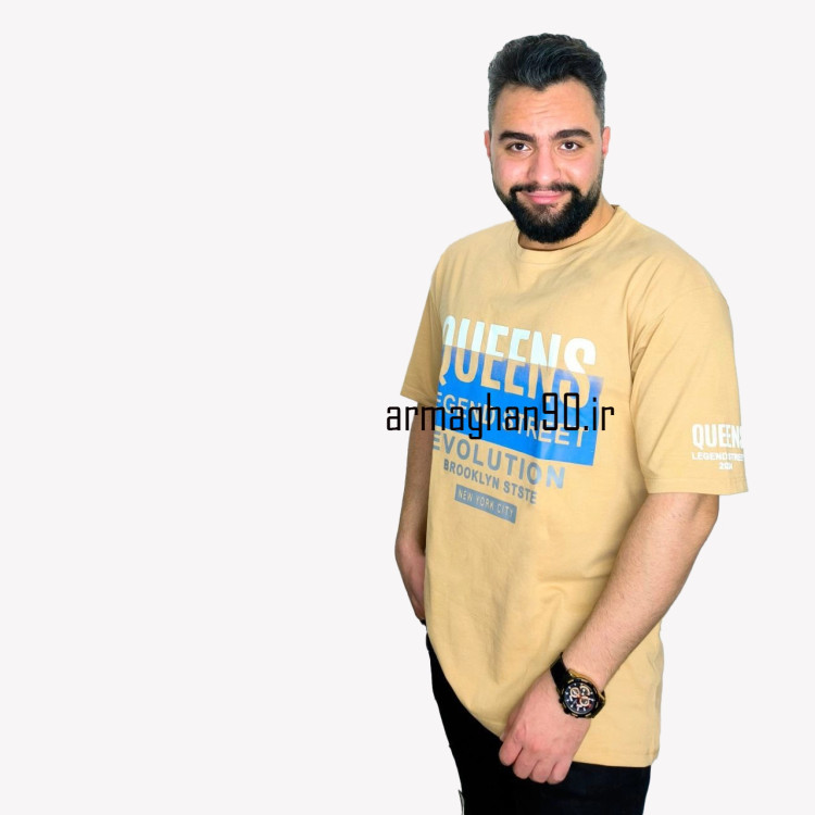 تیشرت QUEENS مردانه آستین کوتاه نخ پنبه QUEENS t-shirt-3
