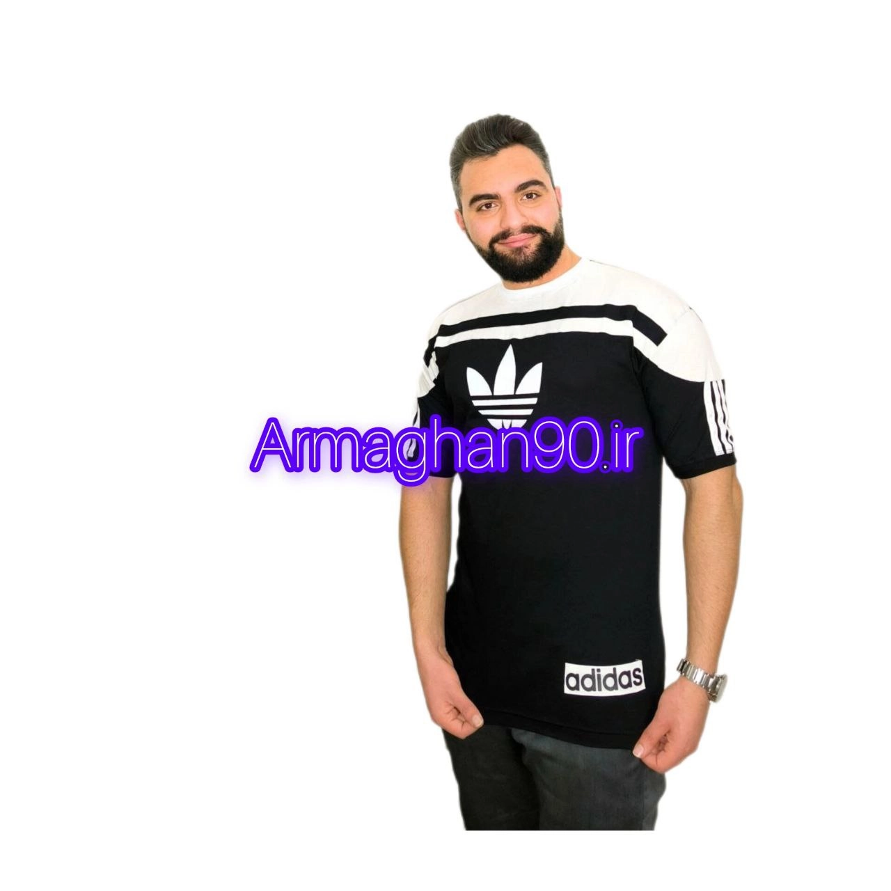 تیشرت اسپرت یقه گرد تخور فوق العاده چاپ Adidas