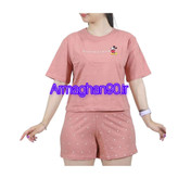 ست نارنجی کراپ شرتک دنیزل-3