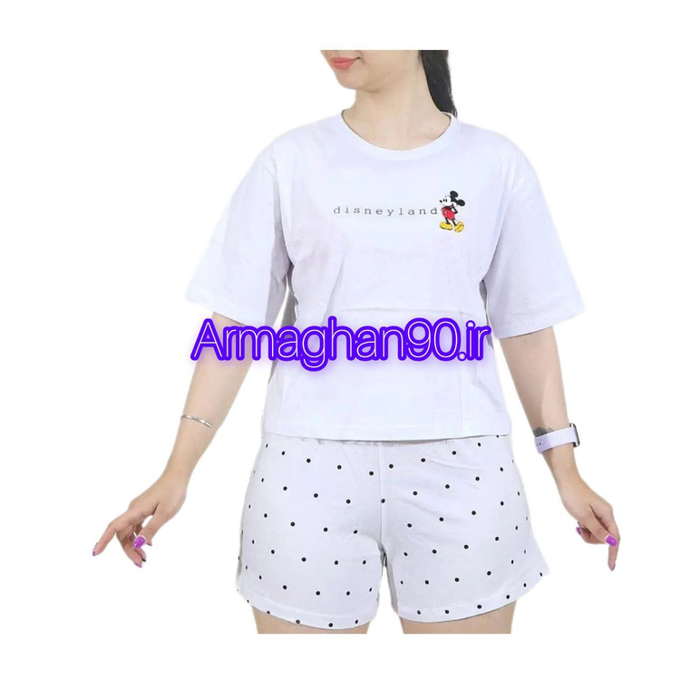 ست نارنجی کراپ شرتک دنیزل-4