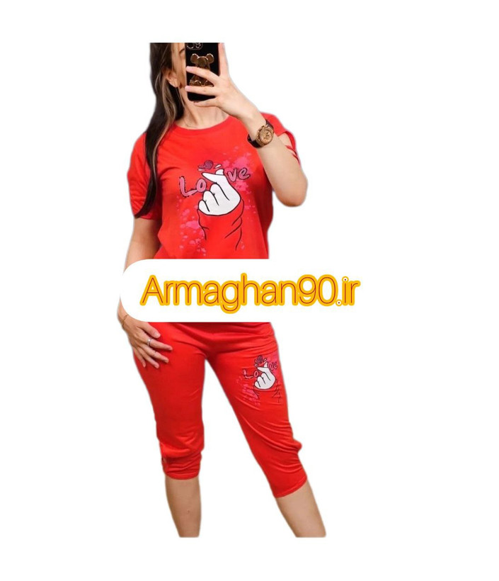 تیشرت شلوارک شناسه ۱۲۱۷۸ Love T-shirt shorts-3