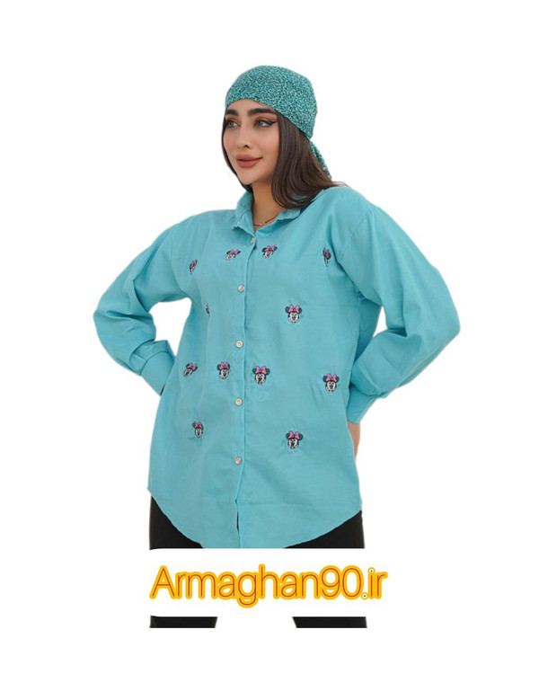 شومیز زنانه تمام گلدوزی میگی موس-5