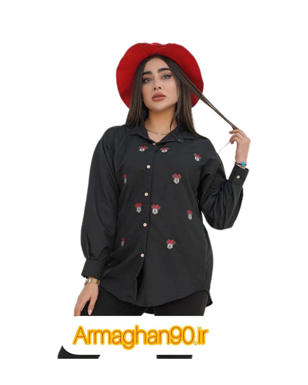 شومیز زنانه تمام گلدوزی میگی موس-7