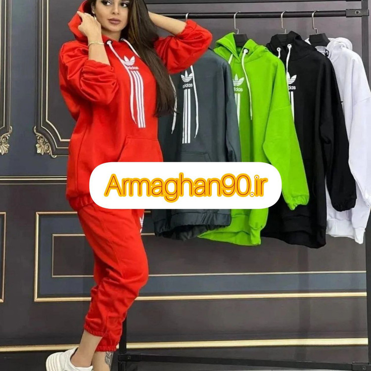 ست هودی وشلوار۳خط آدیداس توکرکی-3