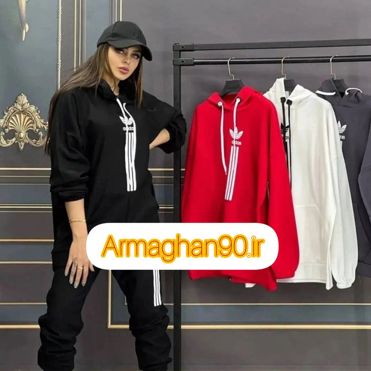 ست هودی وشلوار۳خط آدیداس توکرکی-4