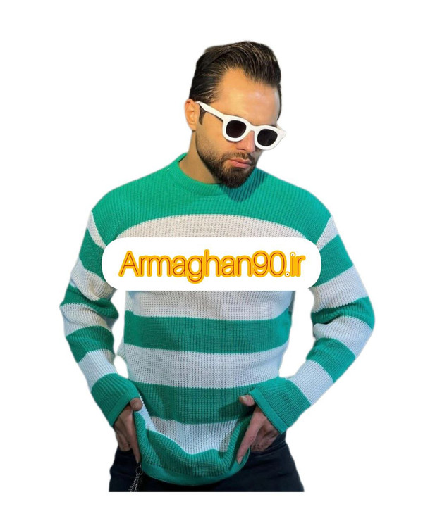 بافت یقه گردمردانه رینگی گرم بالا-1