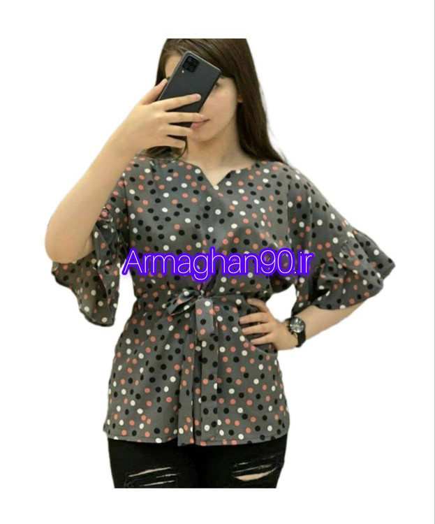 شومیز کمرکش زنانه 2023کمربنددار-1