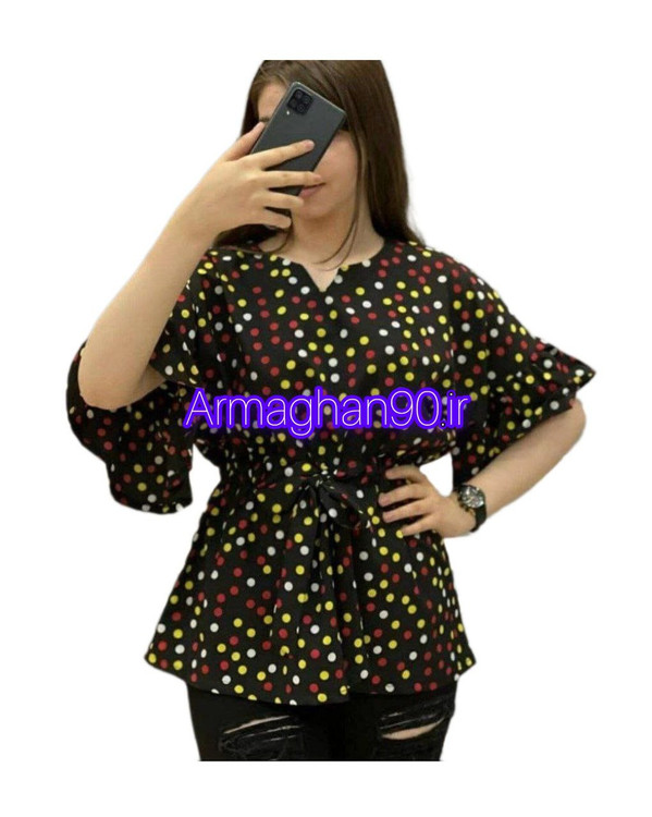 شومیز کمرکش زنانه 2023کمربنددار-2