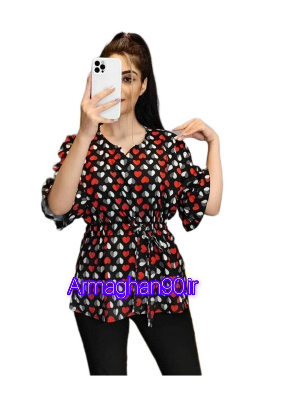 شومیز کمرکش زنانه 2023کمربنددار-3