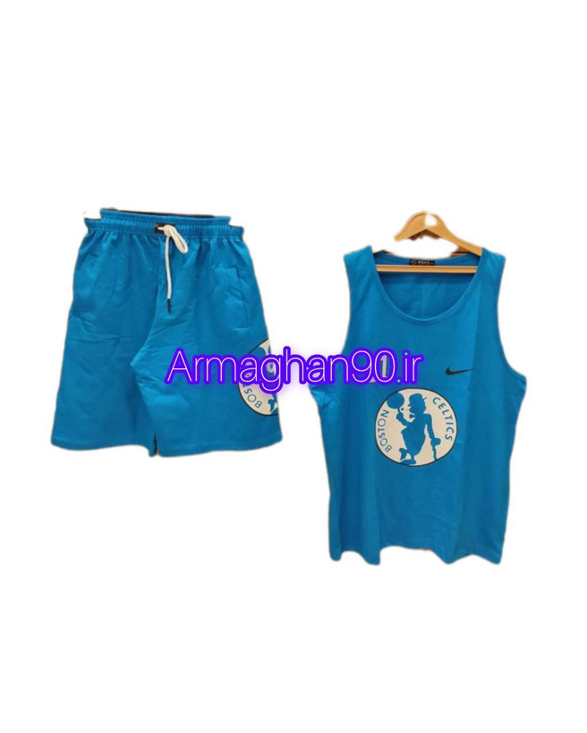 ست رکابی شلوارک مردانه نخ صددرصدی بدونه آبرفت-4