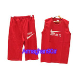 ست رکابی شلوارک مردانه سوپرپنبه چاپ زل