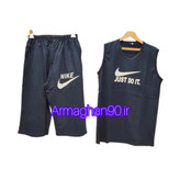 ست رکابی شلوارک مردانه سوپرپنبه چاپ زل-4