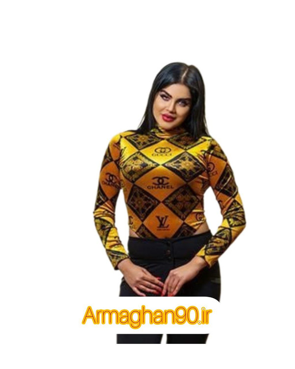 بلوز مخمل زنانه فری سایز طرح مختلف-4