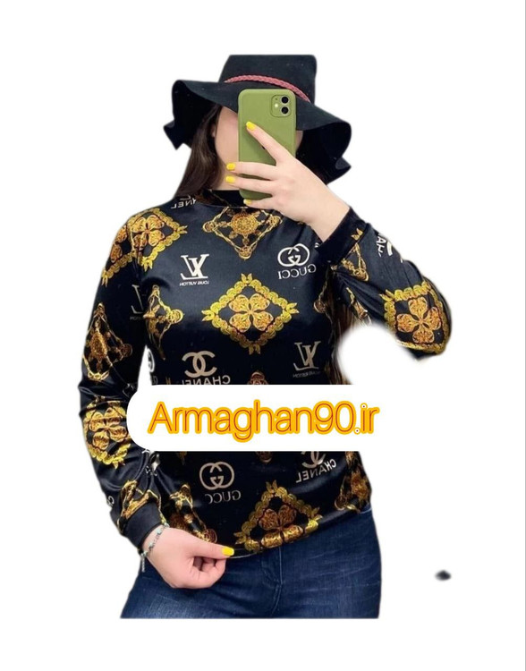 بلوز مخمل زنانه فری سایز طرح مختلف-7