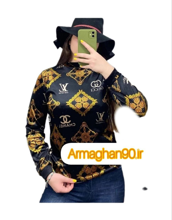 بلوز مخمل زنانه فری سایز طرح مختلف-11