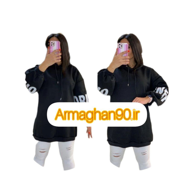 هودی زنانه کلاهدار توکرکی آستین چین