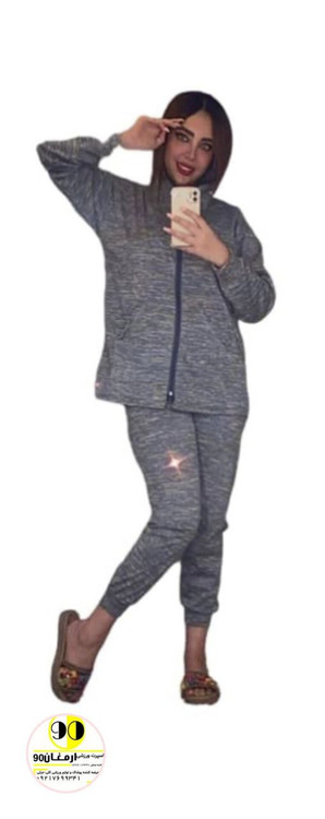 ست سوئی شرت شلوار کلاهدارمدل برفکی-2