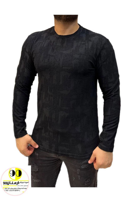 شرت مردانه آستین بلندژاکارد،گرم بالا-4