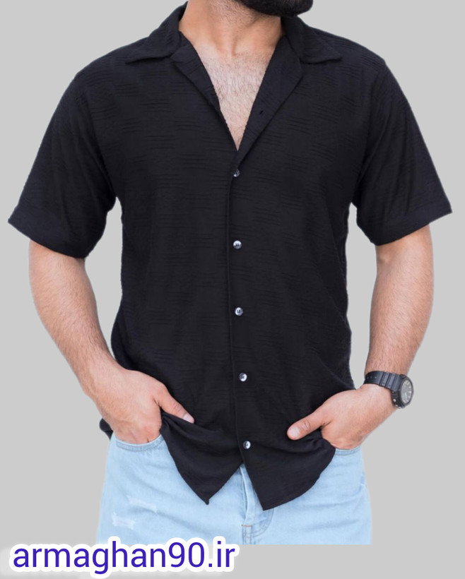 پیراهن مراکشی مردانه با دوخت وکیفیت بالا یقه خاص