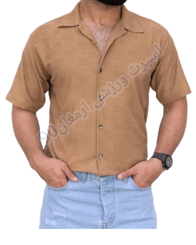 پیراهن مردانه آستین کوتاه طرح سنتی مراکشی