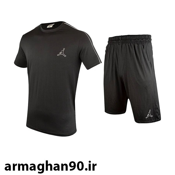 ست تیشرت شلوارک ورزشی مردانه سوزنی طرح ایرجردن 2329