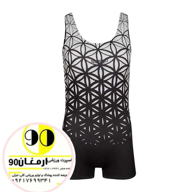 مایو شنا یک تکه زنانه پادار طرح اسپیدو