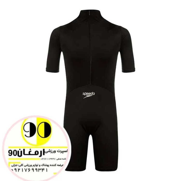 مایو شنا زنانه پادار طرح اسپیدو 1230 | مشکی