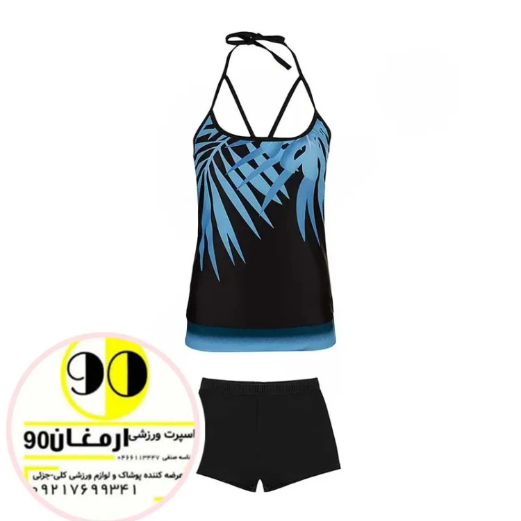 مایو شنا زنانه دوتکه دامنی 5696711- Fashion Concept NZD | مشکی/آبی