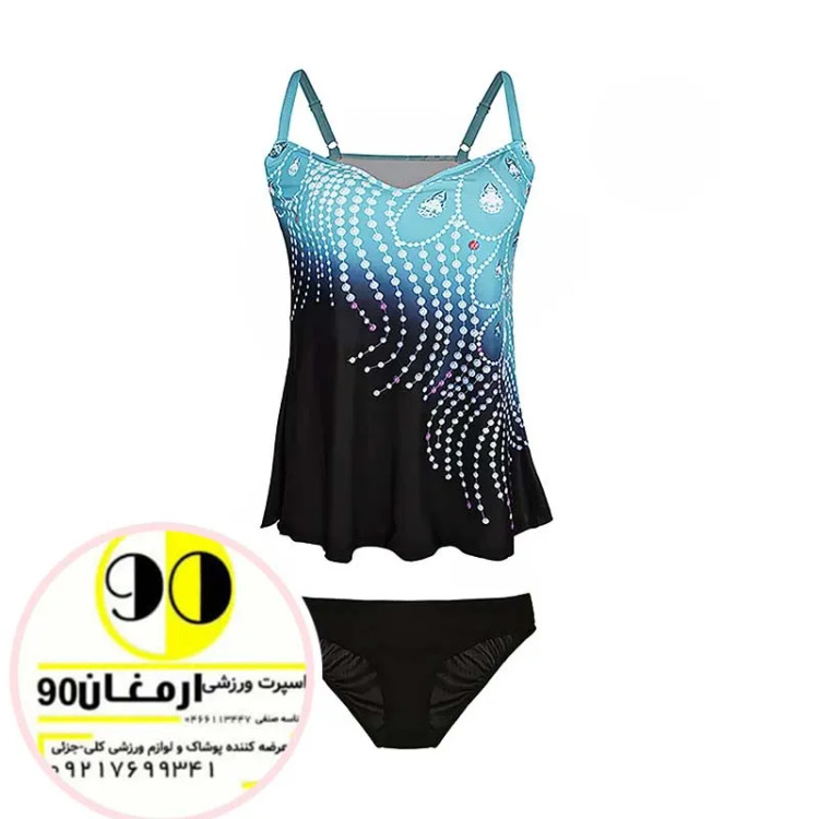مایو شنا زنانه دو تکه دامنی