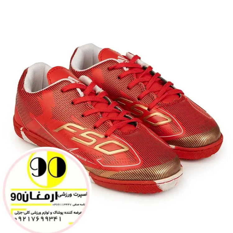 کفش فوتسال سالنی طرح ادیداس بچه گانه | قرمز/سفید