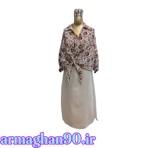 شومیز زنانه گره ای نقوش گیاهی