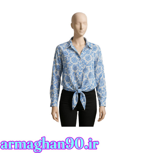 شومیز زنانه گره ای نقوش گیاهی