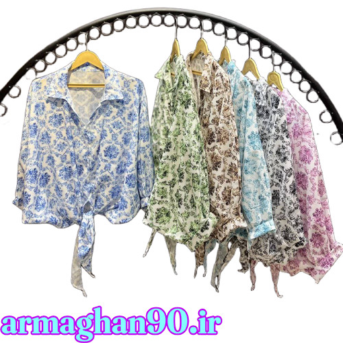 شومیز زنانه گره ای نقوش گیاهی