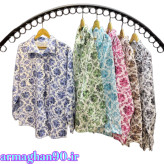 شومیز زنانه آبرنگی جلو دکمه کد 127790