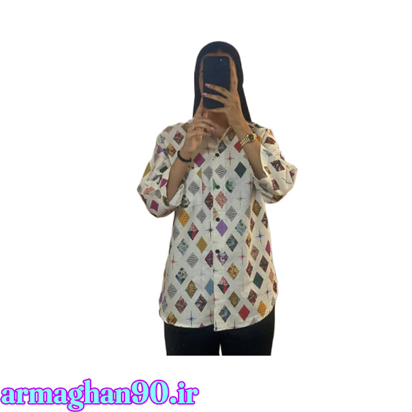 شومیز زنانه لنین چاپی الماس 09876