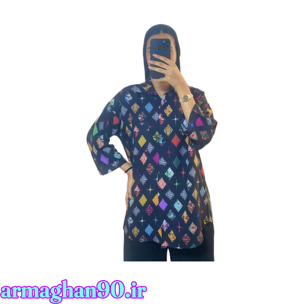 شومیز زنانه لنین چاپی الماس 09876