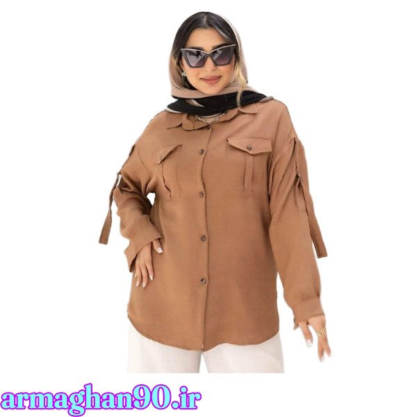 شومیز زنانه آستین بندی دو جیب سوفیا کد 7893