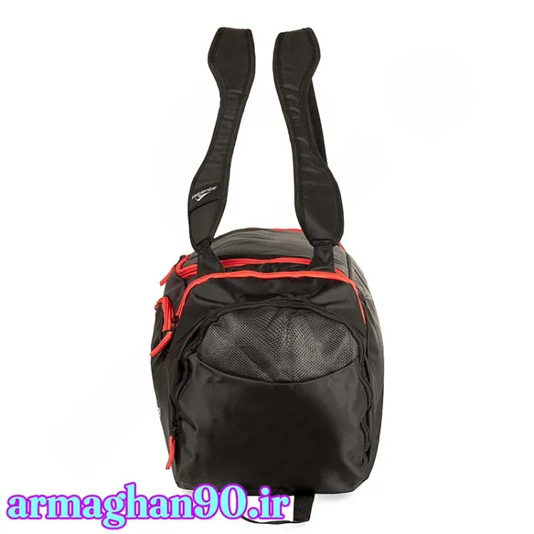 ساک ورزشی قرمز / مشکی طرح جسورانه