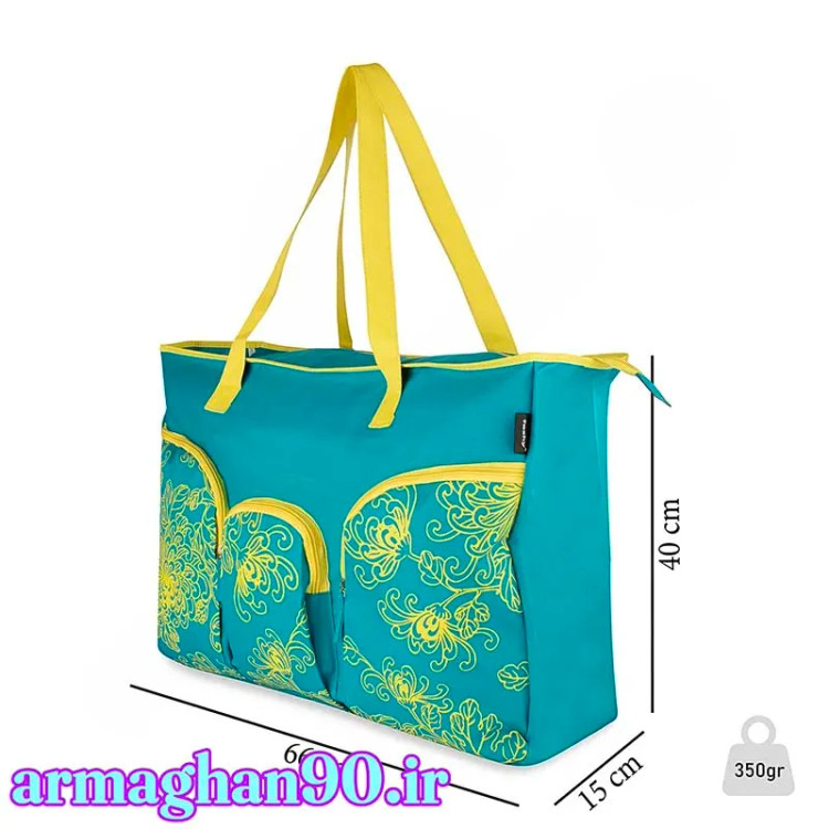 ساک ورزشی زنانه آبی روشن طرح دار