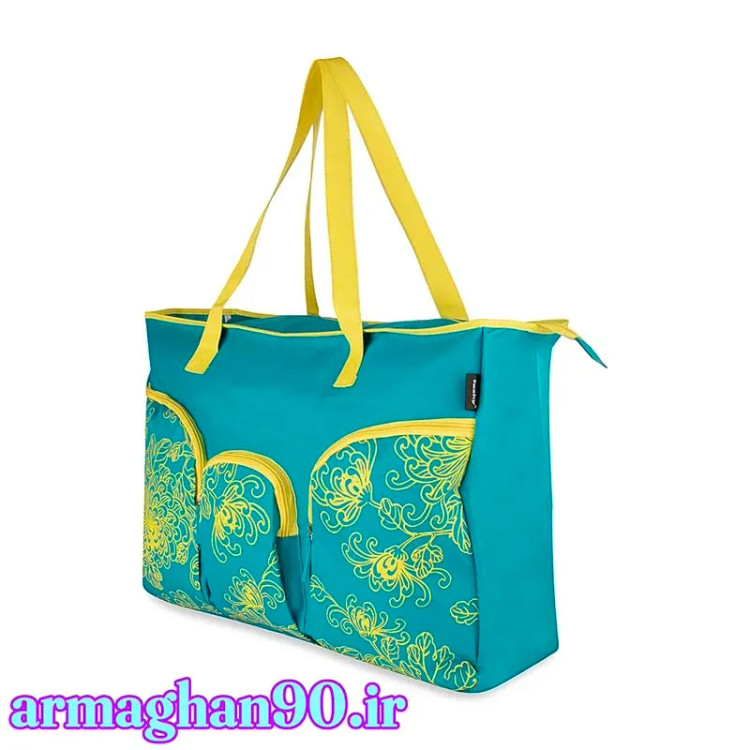 ساک ورزشی زنانه آبی روشن طرح دار