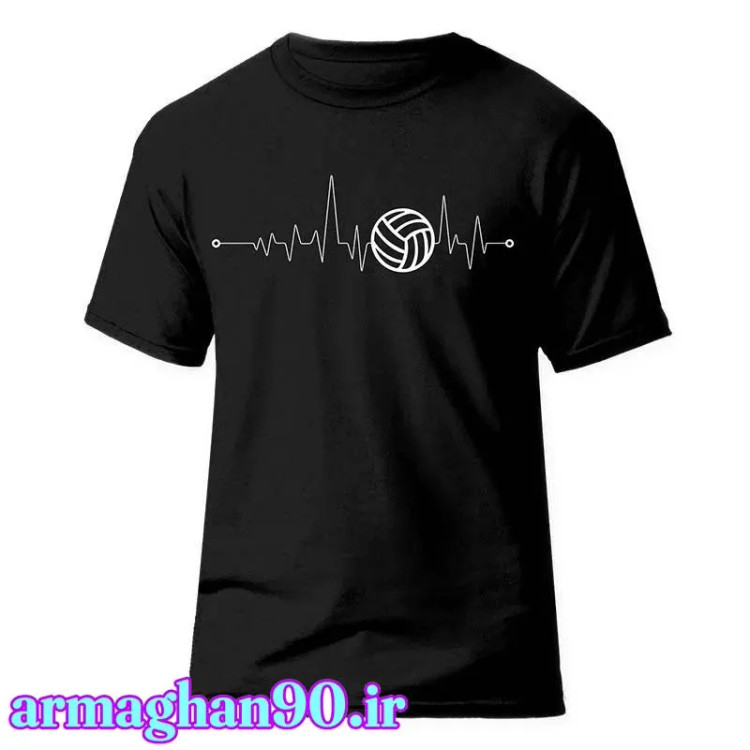 تیشرت مشکی زنانه/مردانه بازی والیبال طرح بلک فول