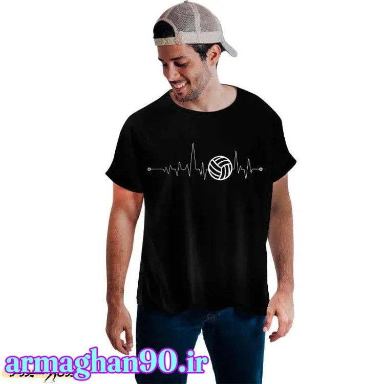 تیشرت مشکی زنانه/مردانه بازی والیبال طرح بلک فول
