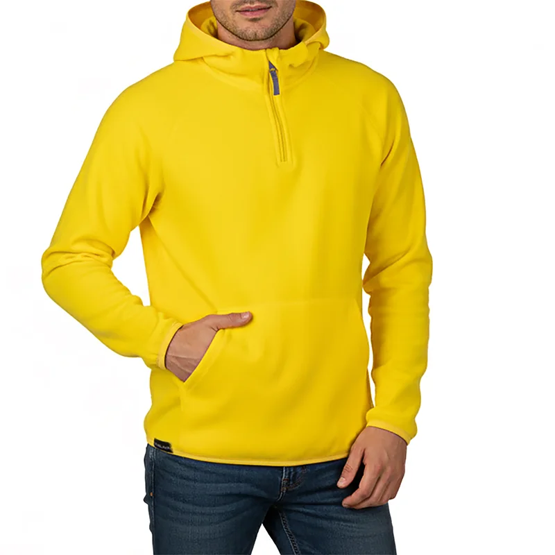 هودی نیم زیپ زرد